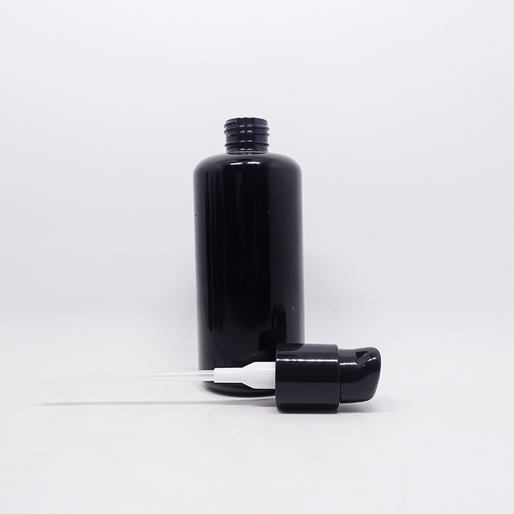 Packaging Black Ultra Violet Glass Pump Dropper Bottle w/ Temper Evident Glass