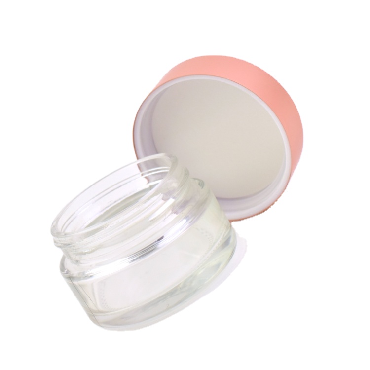 Packaging Cosmetic Glass Jar Flower Storage 1oz 30ml Clear Glass Jar with smooth child resistant cap
