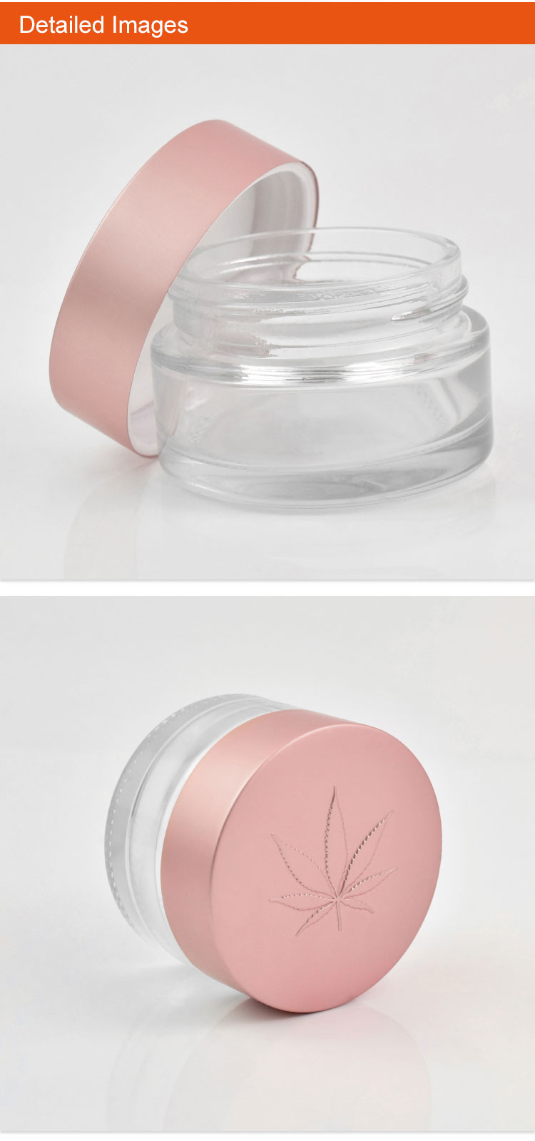 Packaging Cosmetic Glass Jar Flower Storage 1oz 30ml Clear Glass Jar with smooth child resistant cap