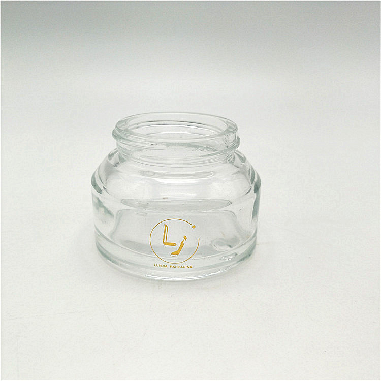 Packaging Cosmetic Transparent Amber Round Glass Hand Cream Jar with Screw Lid for Lotion