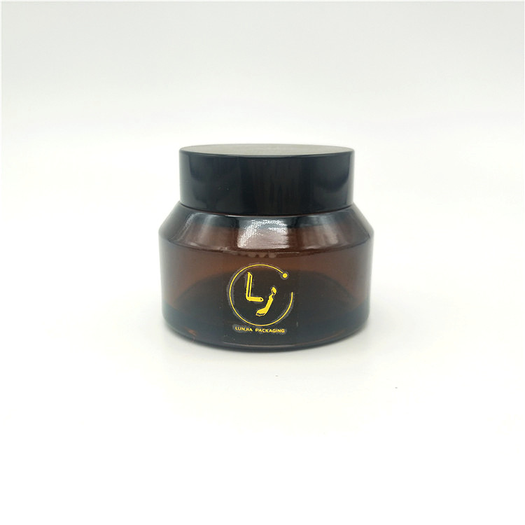 Packaging Cosmetic Transparent Amber Round Glass Hand Cream Jar with Screw Lid for Lotion