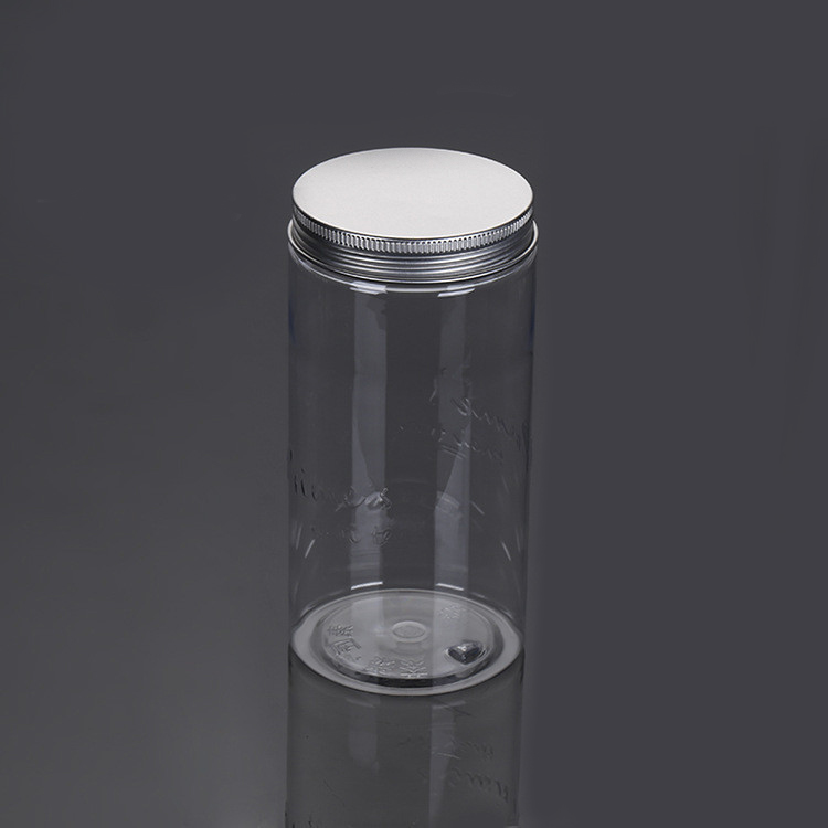 Packaging Lotion Containers Food Grade Clear long shape 500ml Plastic Cookie Jar with lids
