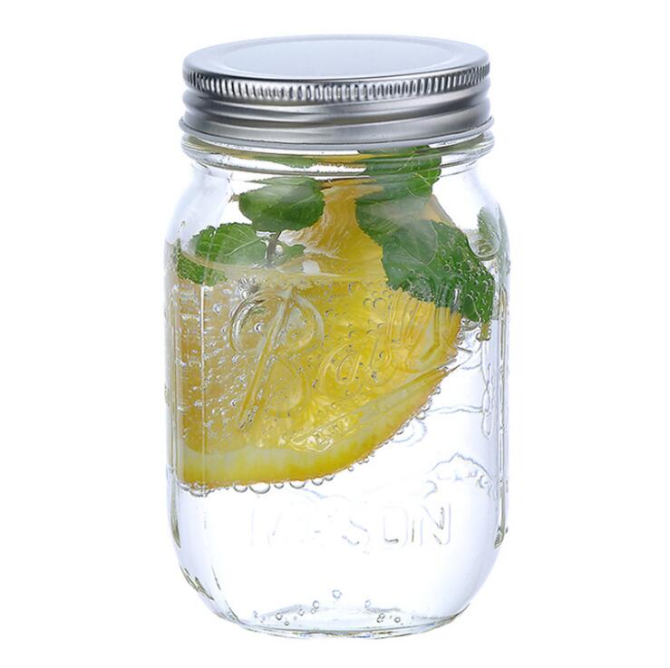 Packaging Supplier Customize Fruit Pickles Sauces 500ml Empty Glass Mason Jar in Bulk