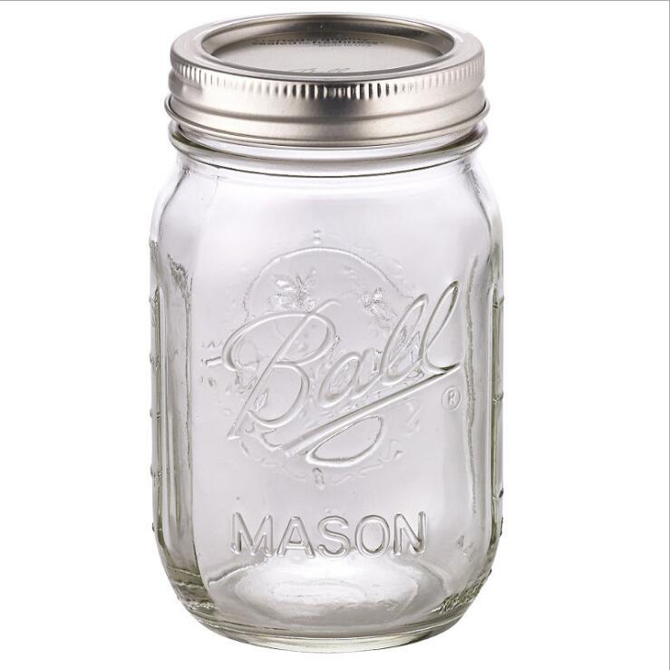 Packaging Supplier Customize Fruit Pickles Sauces 500ml Empty Glass Mason Jar in Bulk