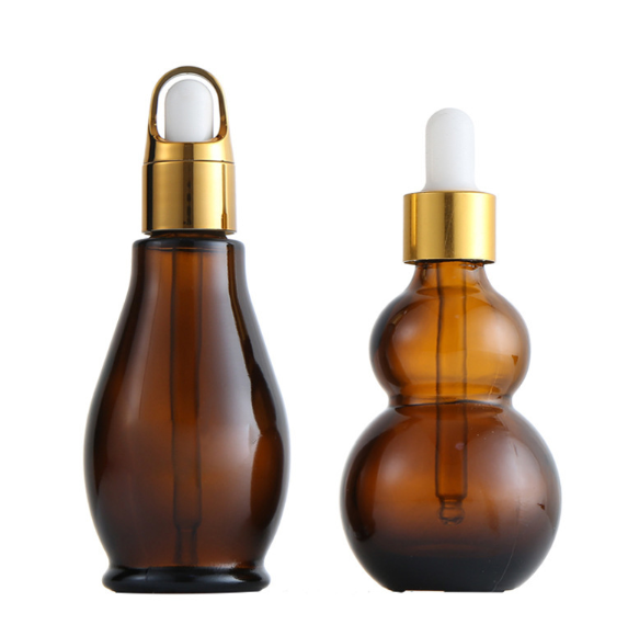Packaging Supplier Wholesale Sample Fancy Custom Customized Printed Empty Glass Cosmetic Round Liquid Gotero Dropper Caps Bottle