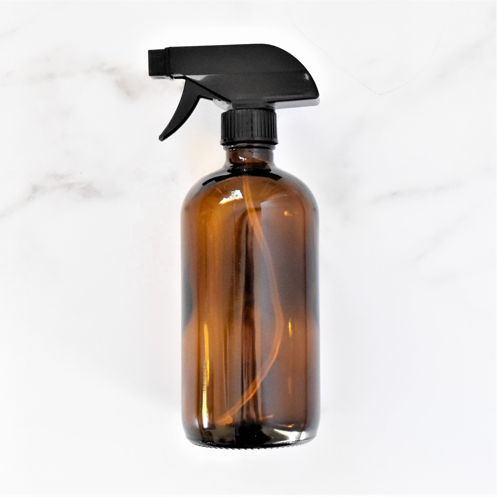 Packaging essential oil 16 oz Amber Boston Glass Bottle with Trigger Spray Cap