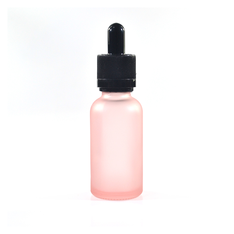 Paint matte pink matte yellow 30ml frosted glass dropper bottle with aluminum cap