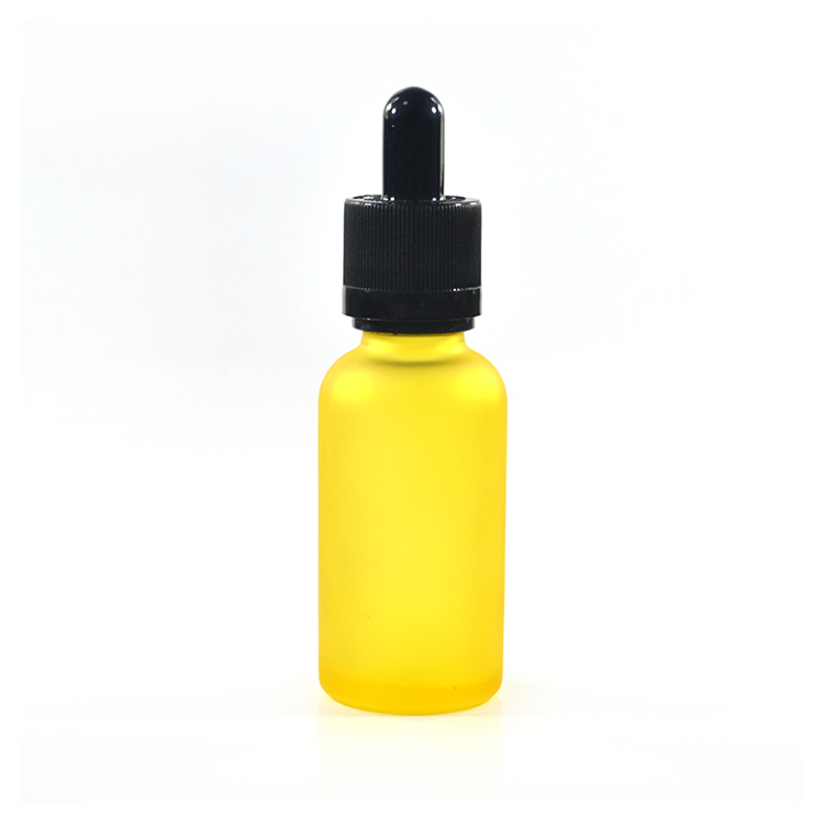 Paint matte pink matte yellow 30ml frosted glass dropper bottle with aluminum cap