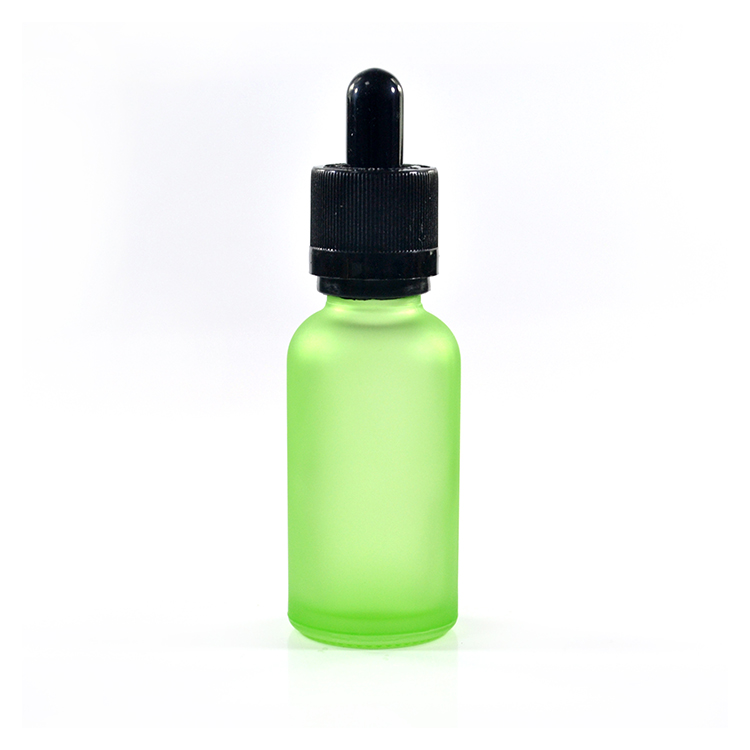 Paint matte pink matte yellow 30ml frosted glass dropper bottle with aluminum cap