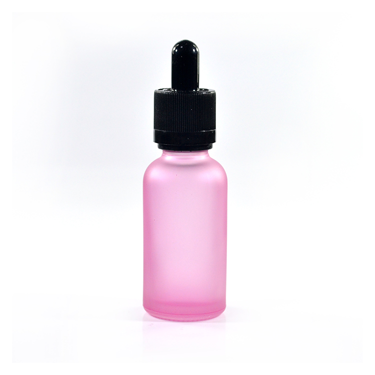 Paint matte pink matte yellow 30ml frosted glass dropper bottle with aluminum cap