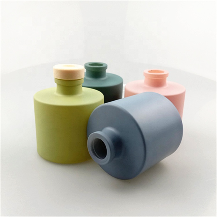 Painted reed diffuser glass bottle cork empty glass diffuser bottle 100ml