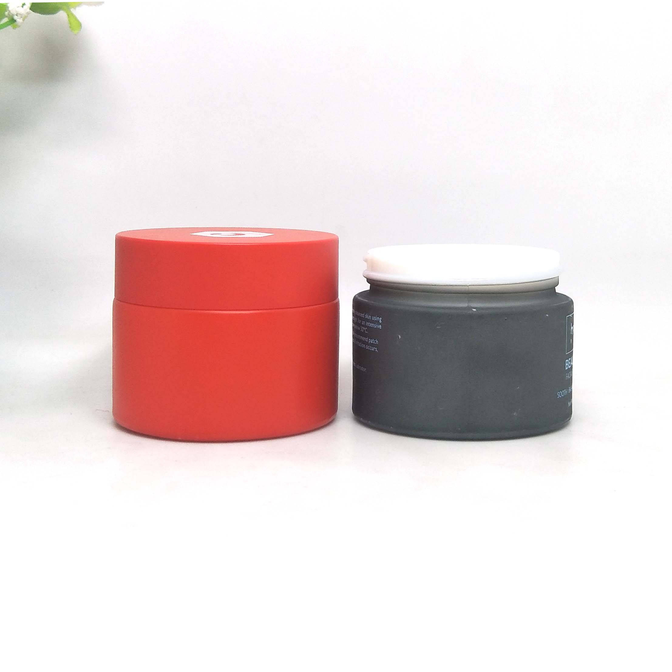 Painting frosted Black red opal glass jar porcelain jar cosmetic 15g 20g 30g 50g 100g