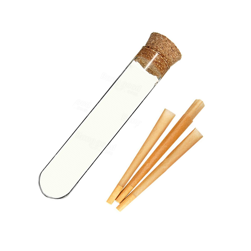 Paper Joint Roller Cone Glass Cigar Tubes With Cork Lid Wholesale