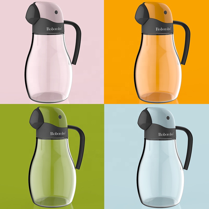 Parrot Design 20oz Glass Olive Oil Dispenser Bottle with Automatic Flip Lid for Kitchen