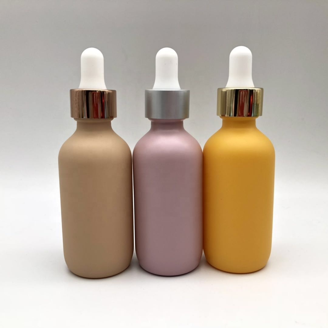 Pastel Pink Glass Dropper Bottle 2 oz