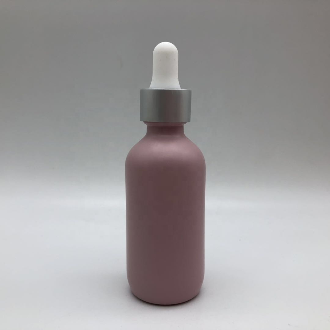 Pastel Pink Glass Dropper Bottle 2 oz