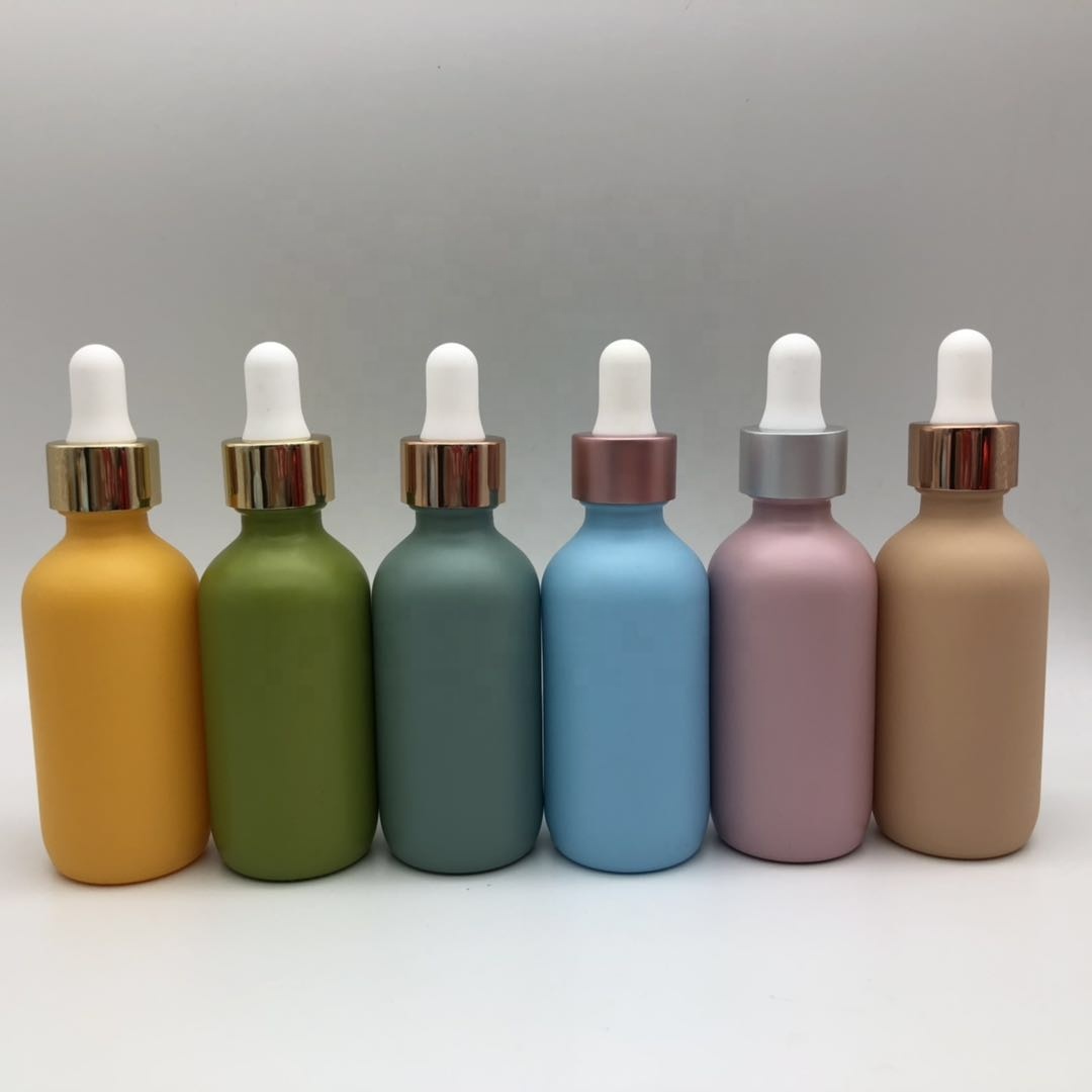 Pastel Pink Glass Dropper Bottle 2 oz