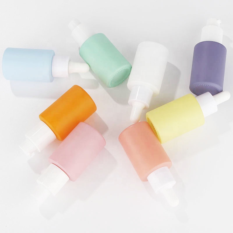 Pastel  color  rainbow glass dropper bottles in 30ml for retail