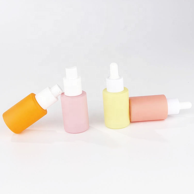 Pastel color rainbow glass dropper bottles in 30ml for retail