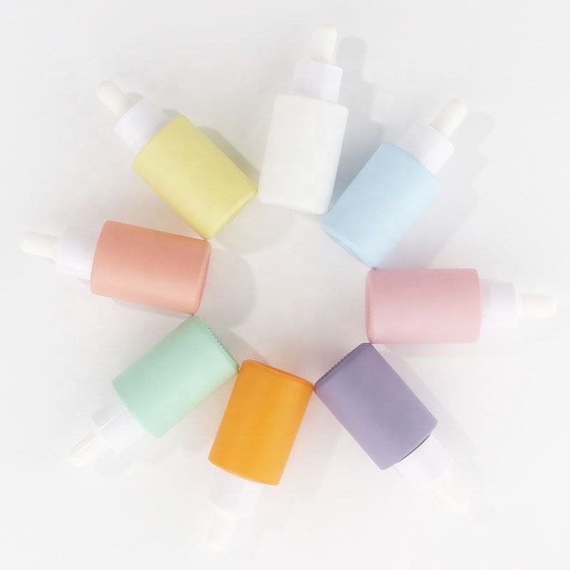 Pastel color rainbow glass dropper bottles in 30ml for retail