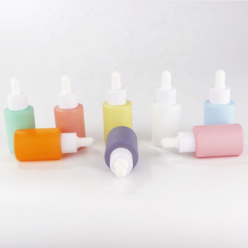 Pastel color rainbow glass dropper bottles in 30ml for retail