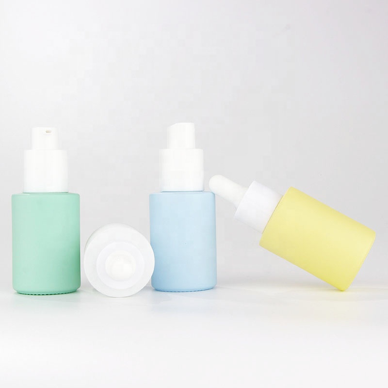 Pastel color rainbow glass dropper bottles in 30ml for retail