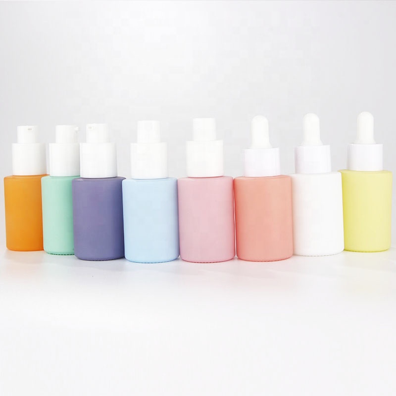 Pastel color rainbow glass dropper bottles in 30ml for retail