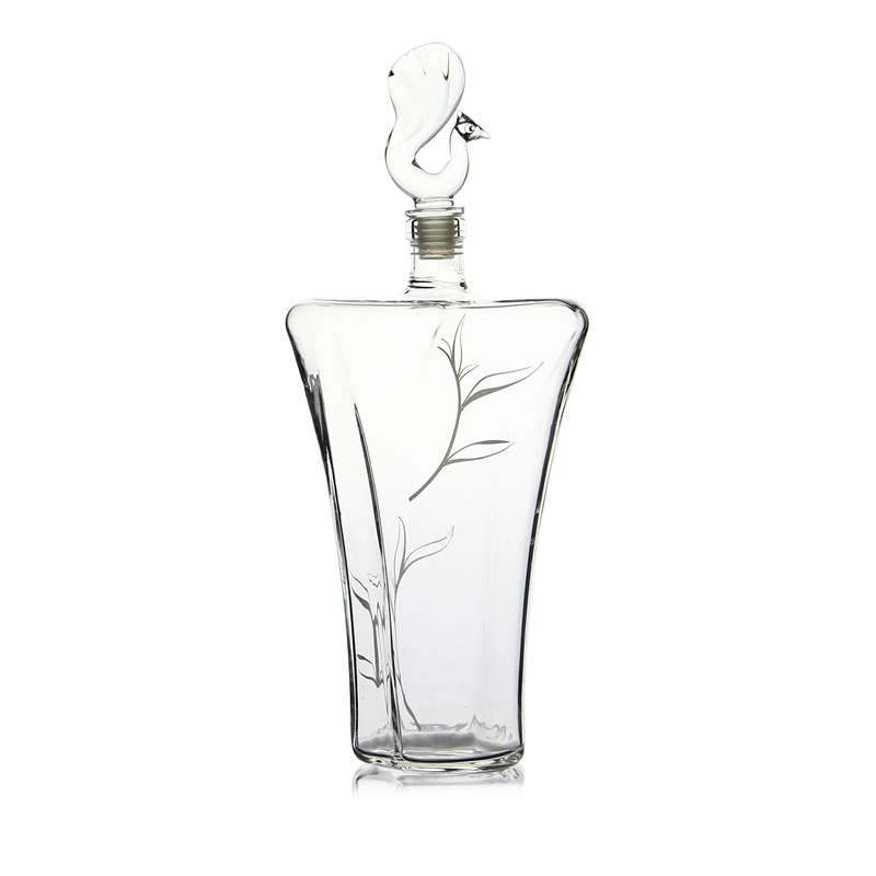 Peafowl Shaped Art Bottle Glass Decanter Tequila Rum Brandy Vodka Whisky Decanter