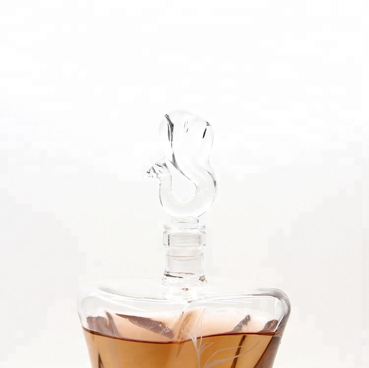 Peafowl Shaped Art Bottle Glass Decanter Tequila Rum Brandy Vodka Whisky Decanter