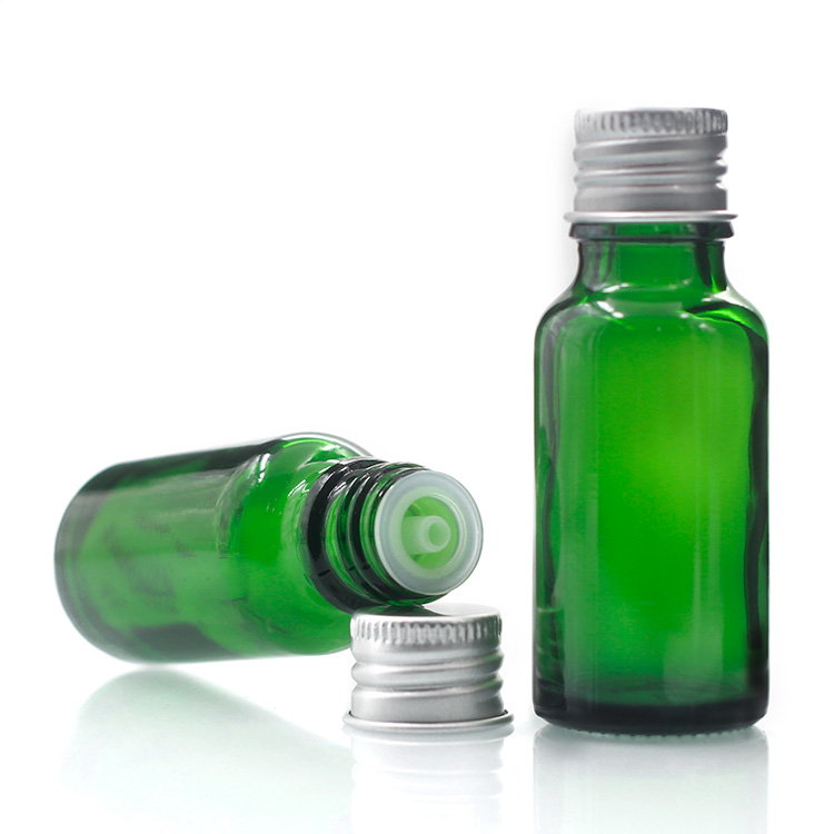 Penghuang Glassware Supply Frosted Green Glass Bottles 100ml With Screw Cap Wholesale Round Shape Dropper Bottle