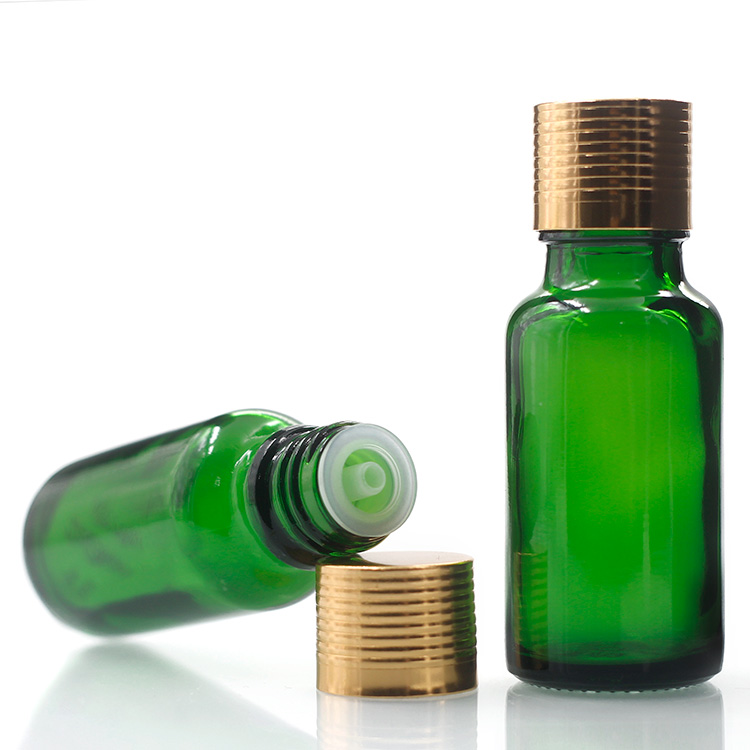 Penghuang Glassware Supply Frosted Green Glass Bottles 100ml With Screw Cap Wholesale Round Shape Dropper Bottle