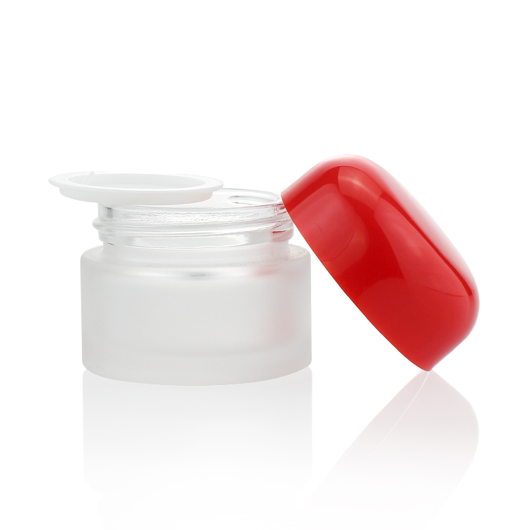 Penghuang Manufacturer 15g Frosted Glass Jar Mini Eye Cream Container Packaging Round Eye Cream Jar 15ml