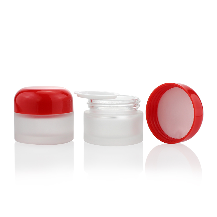 Penghuang Manufacturer 15g Frosted Glass Jar Mini Eye Cream Container Packaging Round Eye Cream Jar 15ml