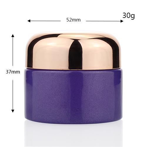 Penghuang Manufacturer Custom Eye Cream Packaging Jar Glass 30ml Purple Cream Glass Jar For Cosmetic