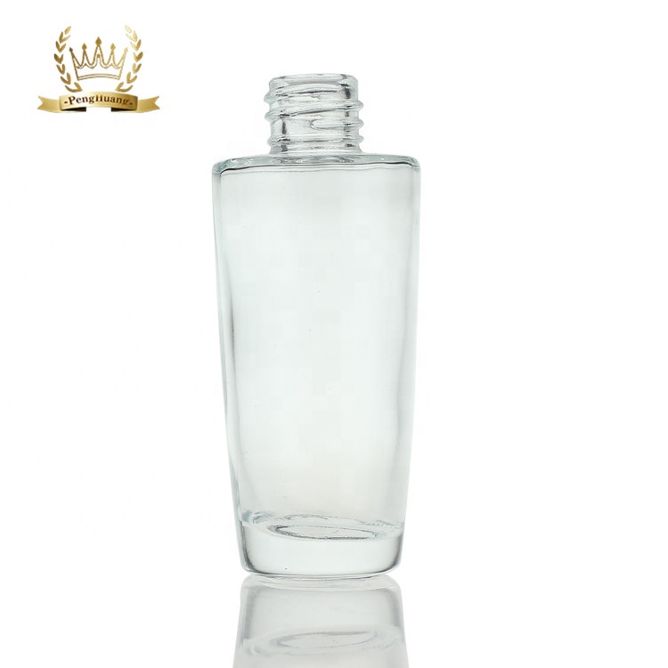 Penghuang Round Clear White Eye Hair Glass Serum Bottle Glass Cosmetic Bottles For Serum
