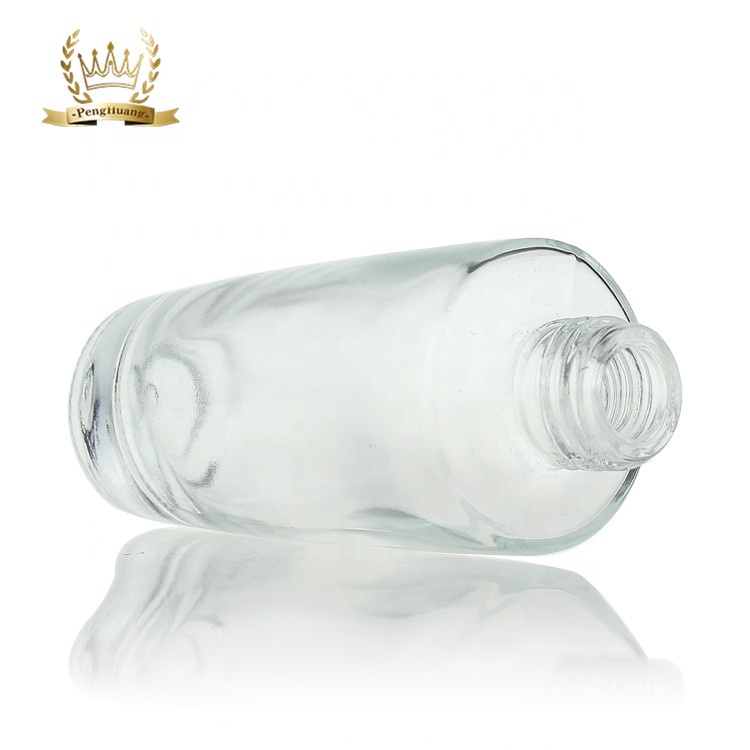 Penghuang Round Clear White Eye Hair Glass Serum Bottle Glass Cosmetic Bottles For Serum