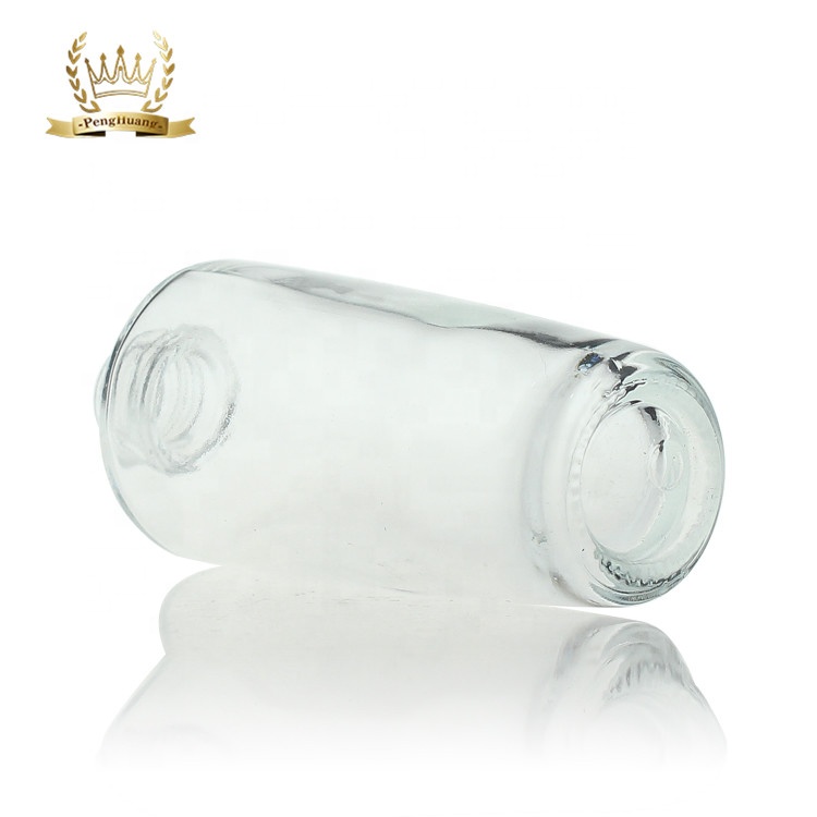 Penghuang Round Clear White Eye Hair Glass Serum Bottle Glass Cosmetic Bottles For Serum