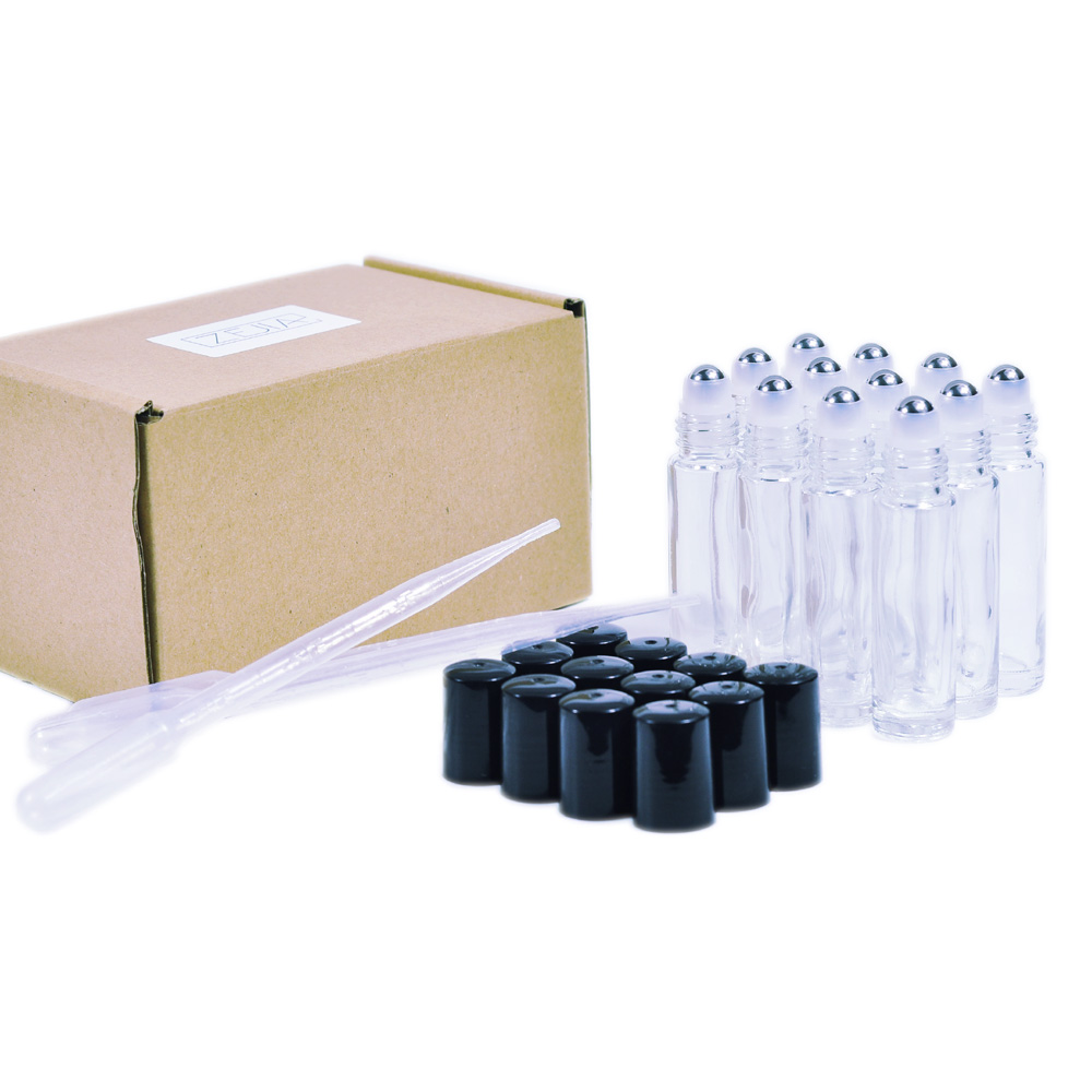 Perfume Bottle Roll on Glass 10ml Essential Oil Screen Printing Personal Care Clear Cosmetic Packing with Roller Ball SUNSHINE