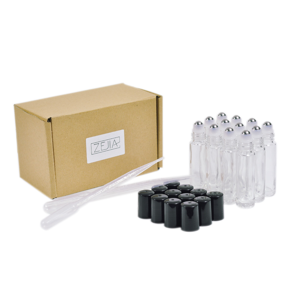 Perfume Bottle Roll on Glass 10ml Essential Oil Screen Printing Personal Care Clear Cosmetic Packing with Roller Ball SUNSHINE