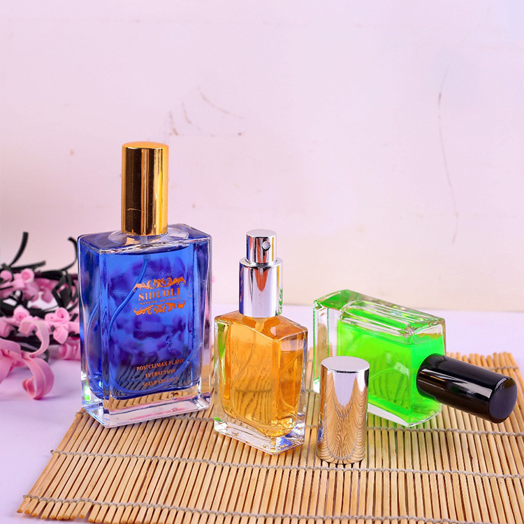 Perfume Bottles 30ml Glass High-end Transparent Square Spray Perfume Glass Bottles