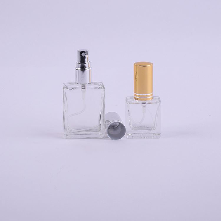 Perfume Bottles 30ml Glass High-end Transparent Square Spray Perfume Glass Bottles