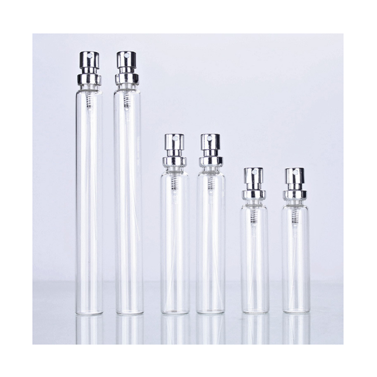 Perfume Packaging 5Ml Glass Vials 15Ml 10Ml Glass Vial With Shiny Silver Aluminum Sprayer And Cap