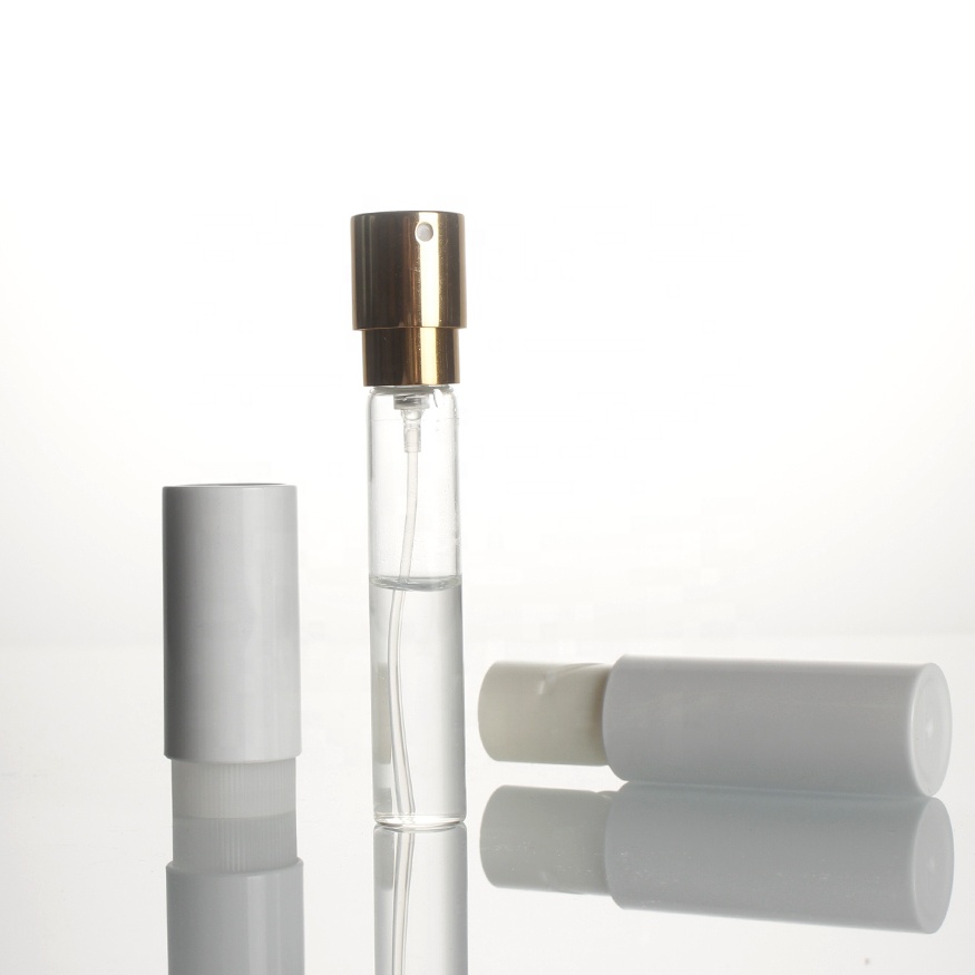 Perfume Spray Bottle up Transparent Portable Electronic Aluminum Refillable Glass Tube Liner Separate Loading Travel Screw Cap
