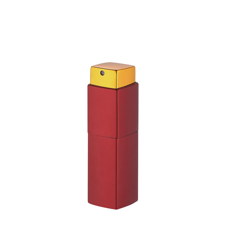 Perfume atomizer 10ml 20ml 35ml square white glass metal twist refill aluminium perfume mist spray bottle