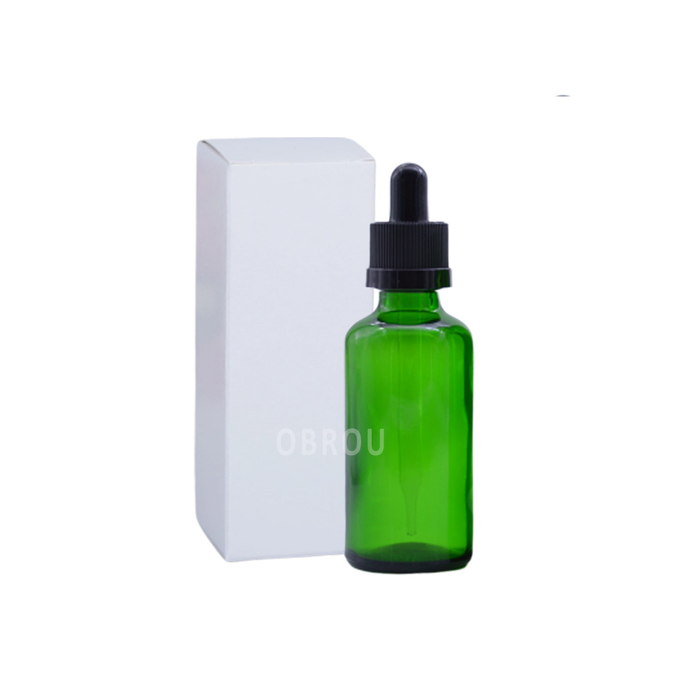 Perfume bottle luxury 15ml 30ml 50ml 100ml glass dropper bottles green with box for essential oil