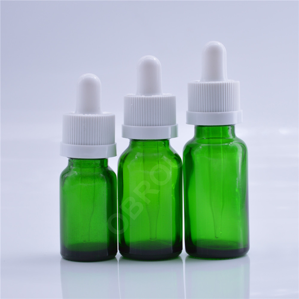 Perfume bottle luxury 15ml 30ml 50ml 100ml glass dropper bottles green with box for essential oil