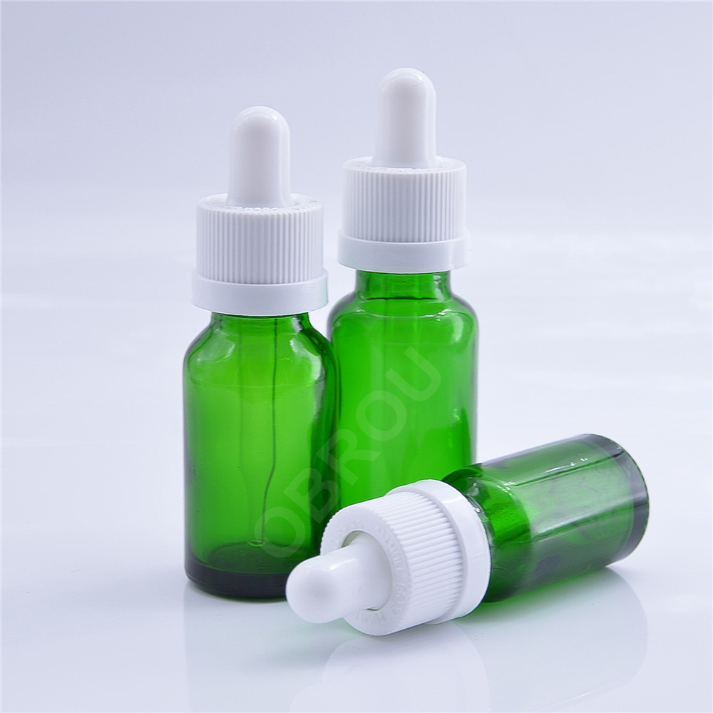 Perfume bottle luxury 15ml 30ml 50ml 100ml glass dropper bottles green with box for essential oil