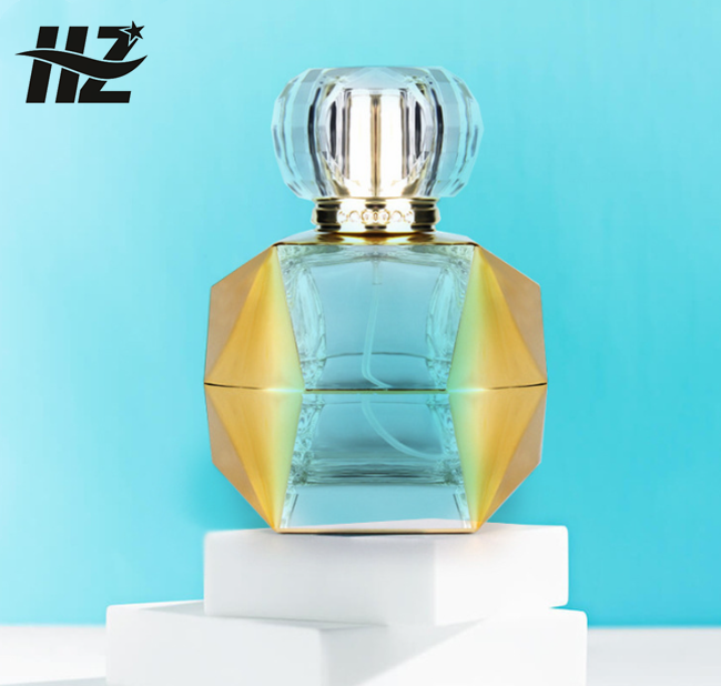 Perfume bottle, polygonal glass spray, perfume, bayonet custom.