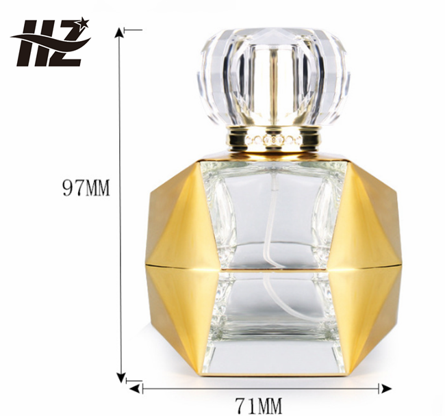 Perfume bottle, polygonal glass spray, perfume, bayonet custom.