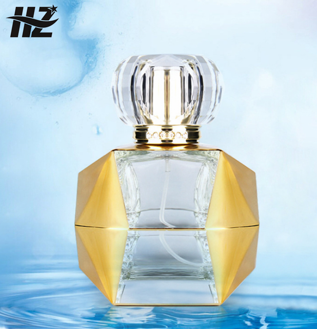 Perfume bottle, polygonal glass spray, perfume, bayonet custom.